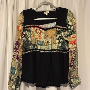 POL Women's Colorful Patchwork Blouse